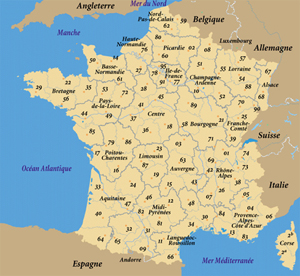Carte de France par rgions